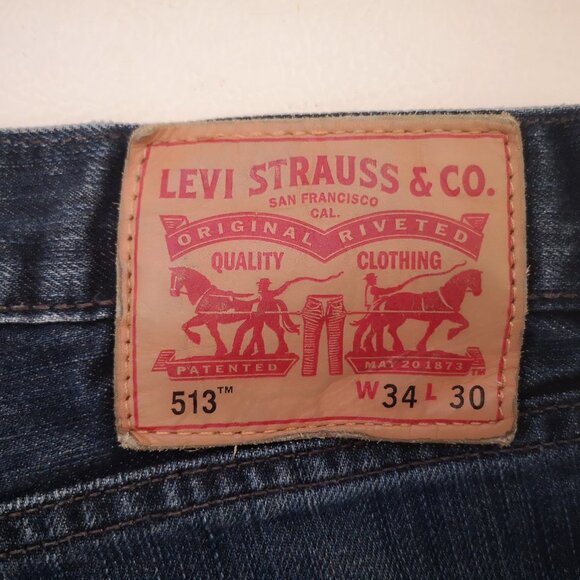 Levi's 513 Men's Straight Leg Size 34 Waist Medium Wash Jeans - Picture 3 of 10